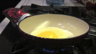 How To Fry Eggs using an Enameled Skillet Le Creuset  Cast Iron Cooking [upl. by Brod]