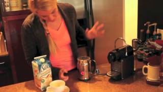 Nespresso Aeroccino Plus Frother Review Frothing Almond Milk [upl. by Xuerd]